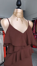 Vestido Maxi Cascada Marron