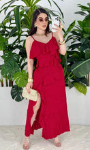 Vestido Maxi Cascada Rojo