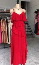 Vestido Maxi Cascada Rojo