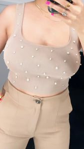 Top Coquette Khaki