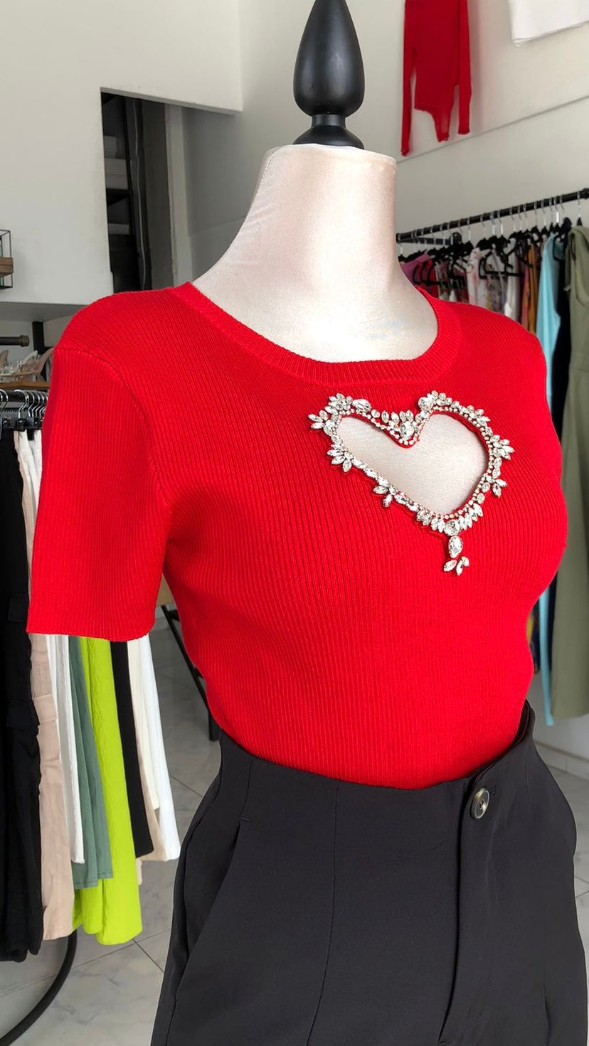 Blusa Corazon Rojo