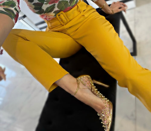 Pantalon I Mean Business Mostaza